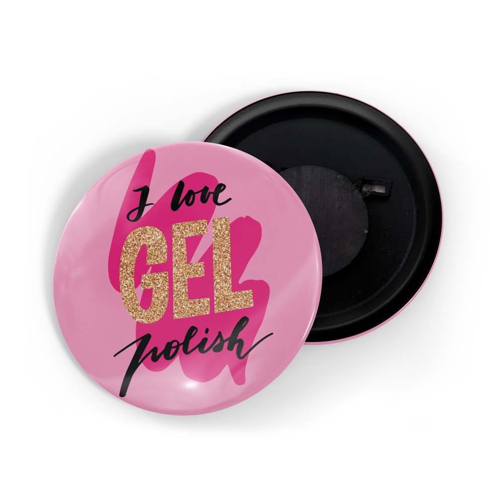 dhcrafts Fridge Magnet Pink Girl Power I Love Gel Polish Glossy Finish Design Pack of 1